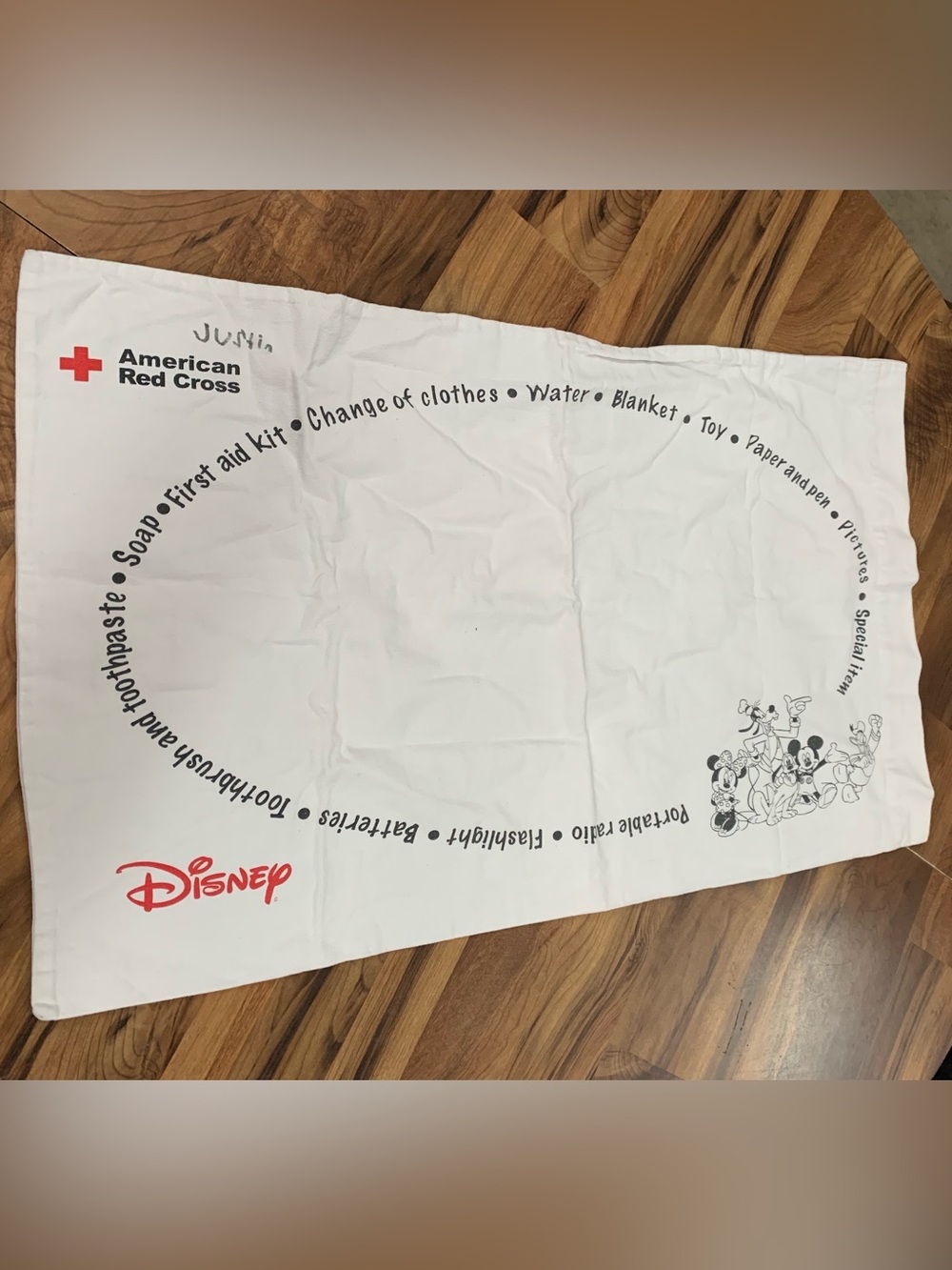 Disney American Red Cross Standard Pillow Case 100% Cotton Rare Justin